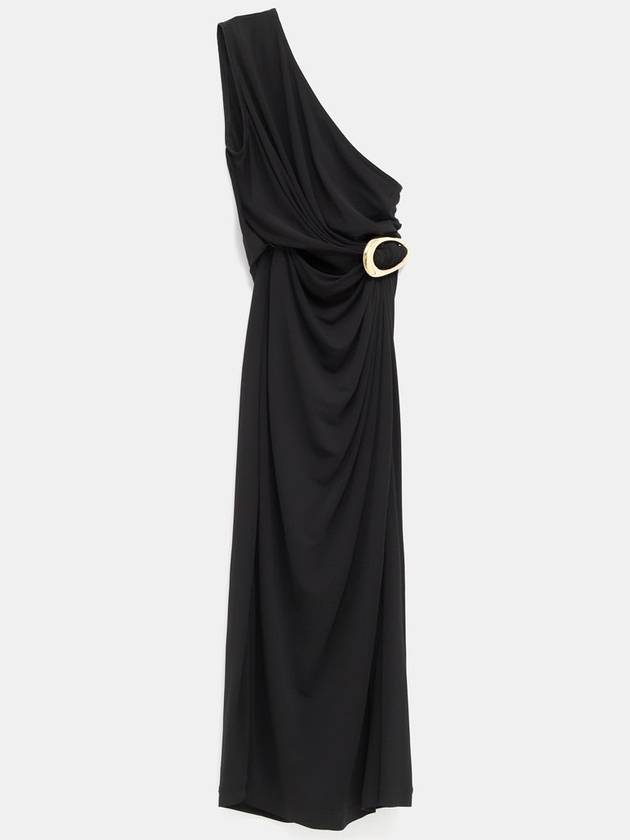 Bottega Veneta Crepe Viscose Jersey Midi Dress Black