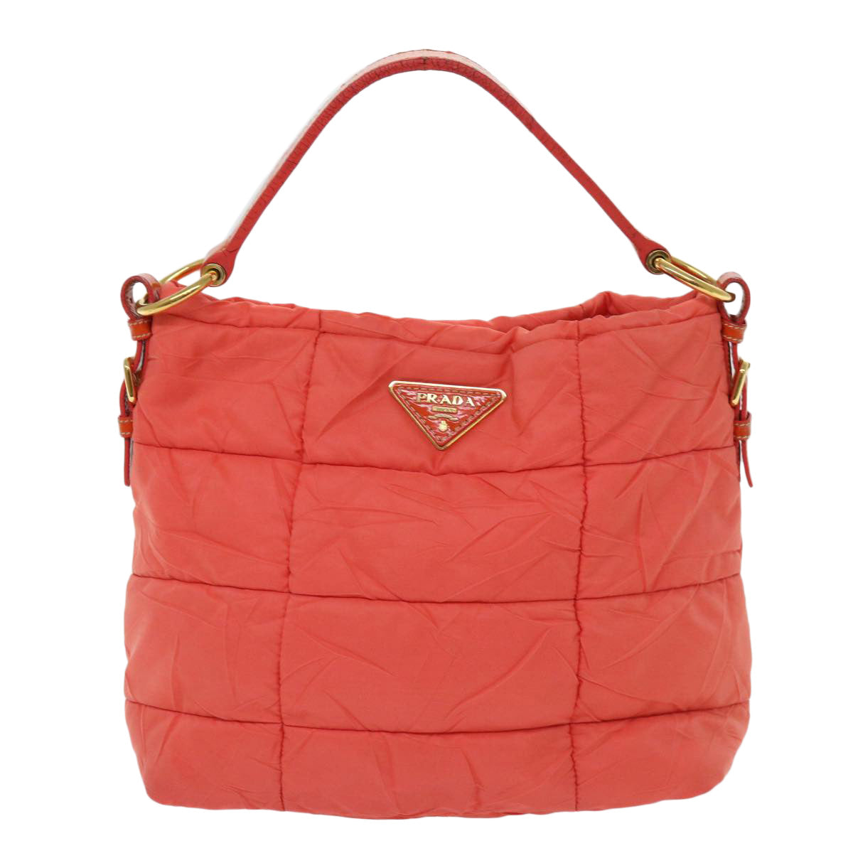 PRADA Hand Bag Nylon Orange 63117