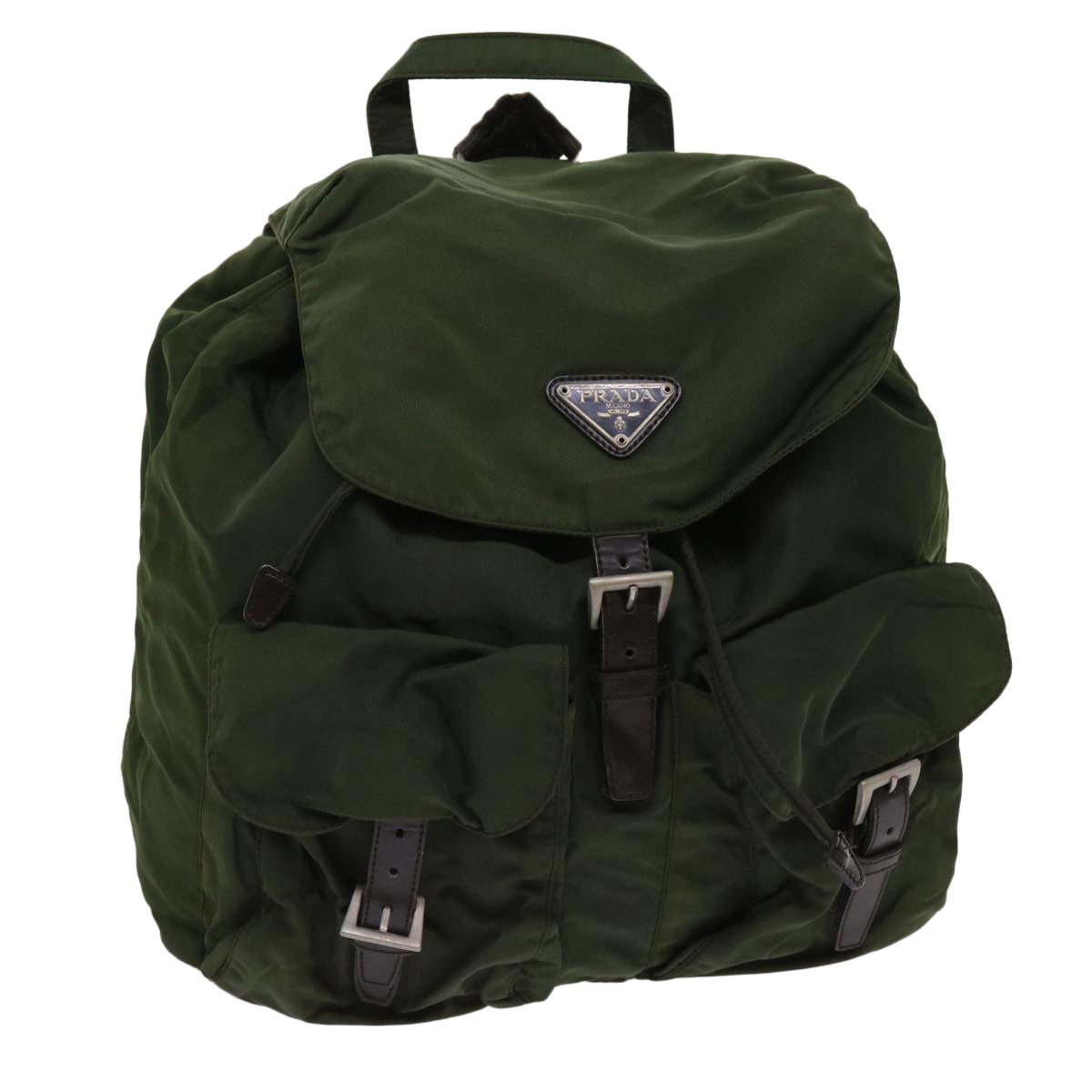 PRADA Backpack Nylon Khaki 63118