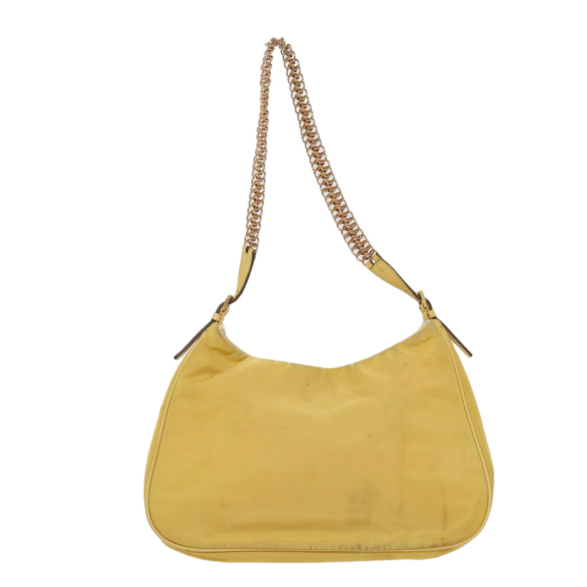 PRADA Chain Shoulder Bag Nylon Yellow 63153