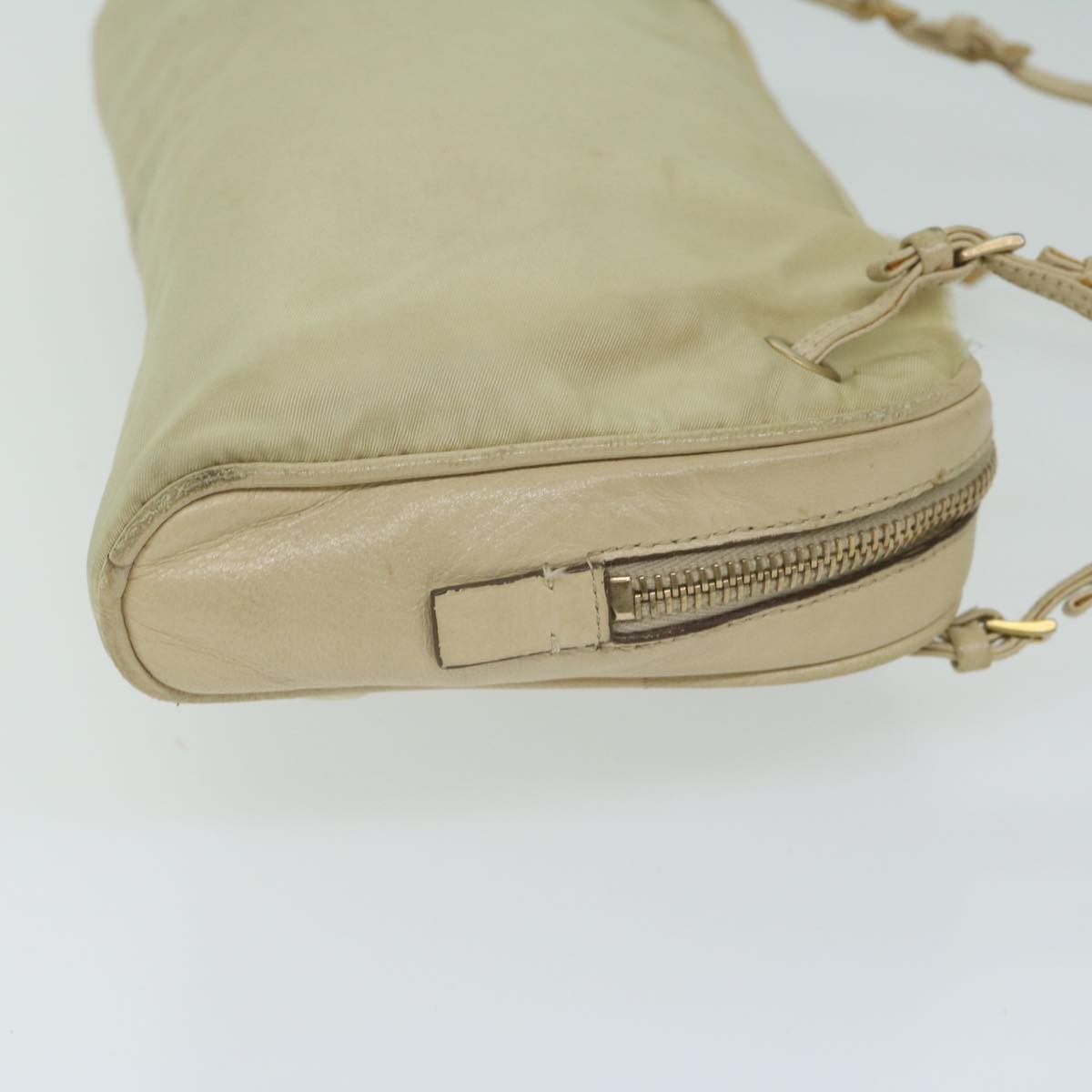 PRADA Hand Bag Nylon Cream 63161