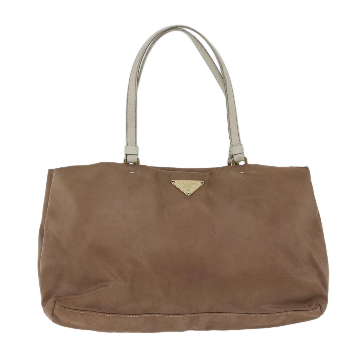 PRADA Hand Bag Nylon Brown 63180