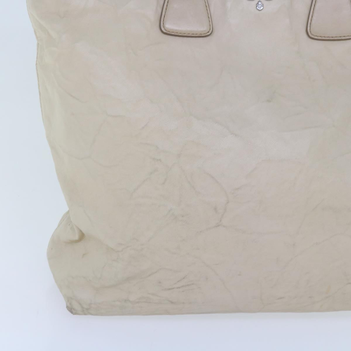 PRADA Hand Bag Leather 2way Beige 63197