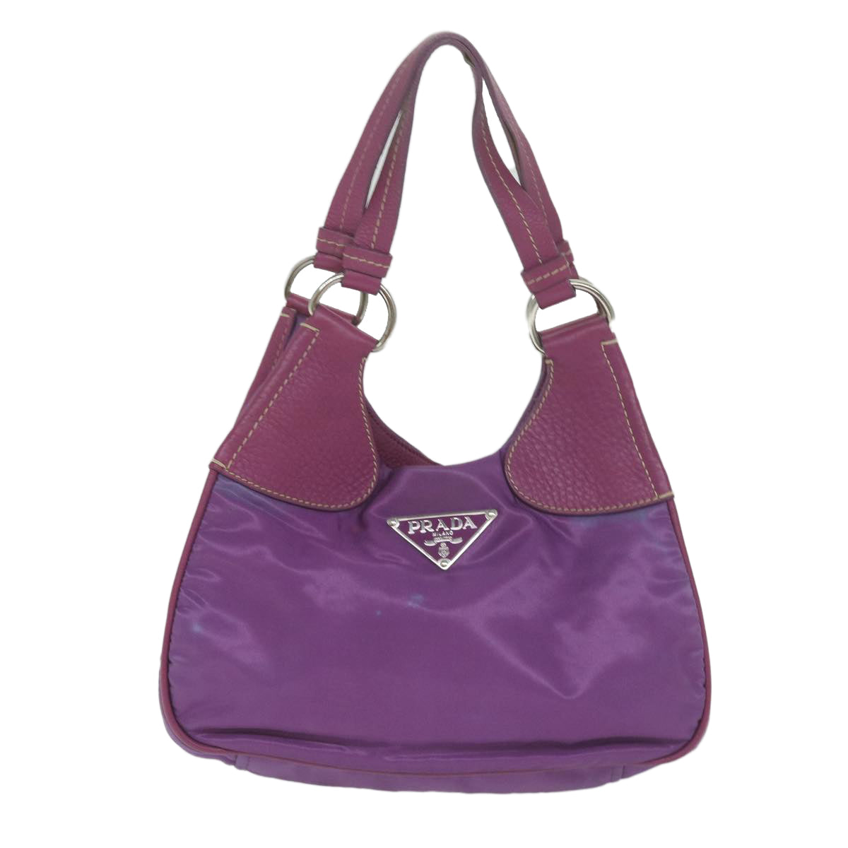 PRADA Hand Bag Nylon Purple 63379