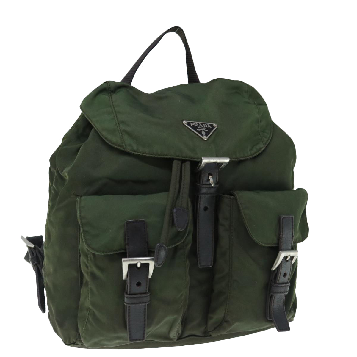 PRADA Backpack Nylon Khaki 63381