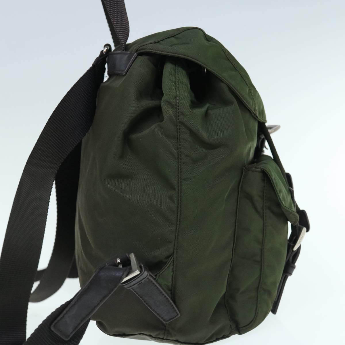 PRADA Backpack Nylon Khaki 63381