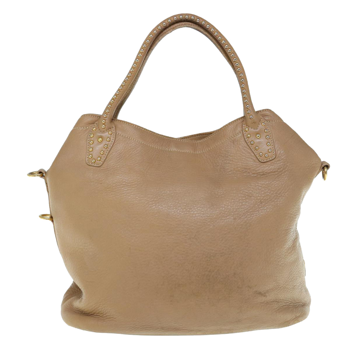 PRADA Tote Bag Leather 2way Beige 63447
