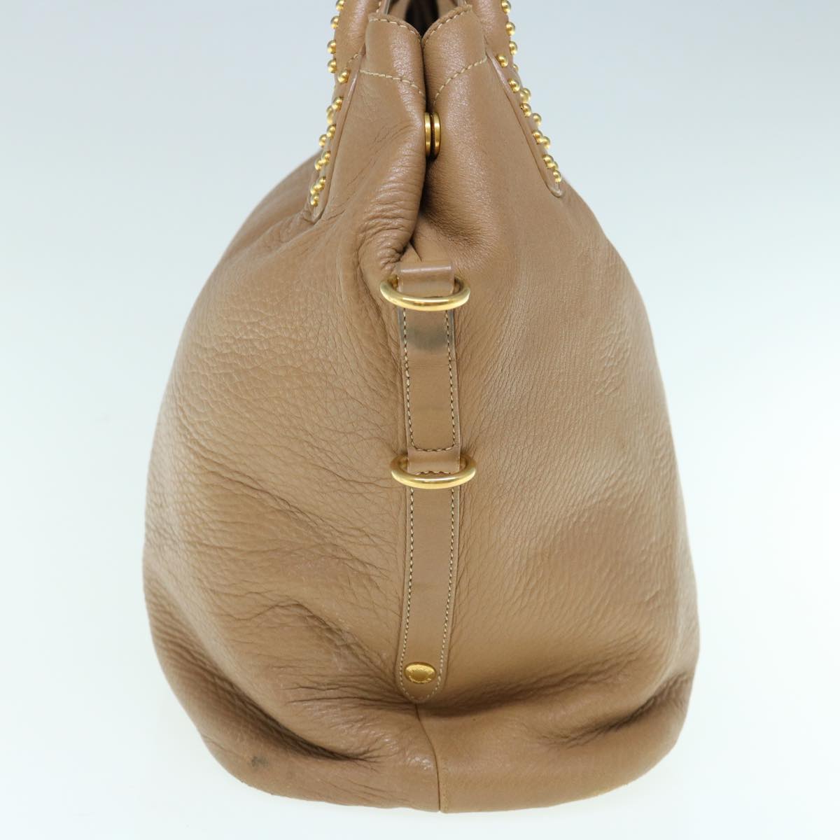 PRADA Tote Bag Leather 2way Beige 63447