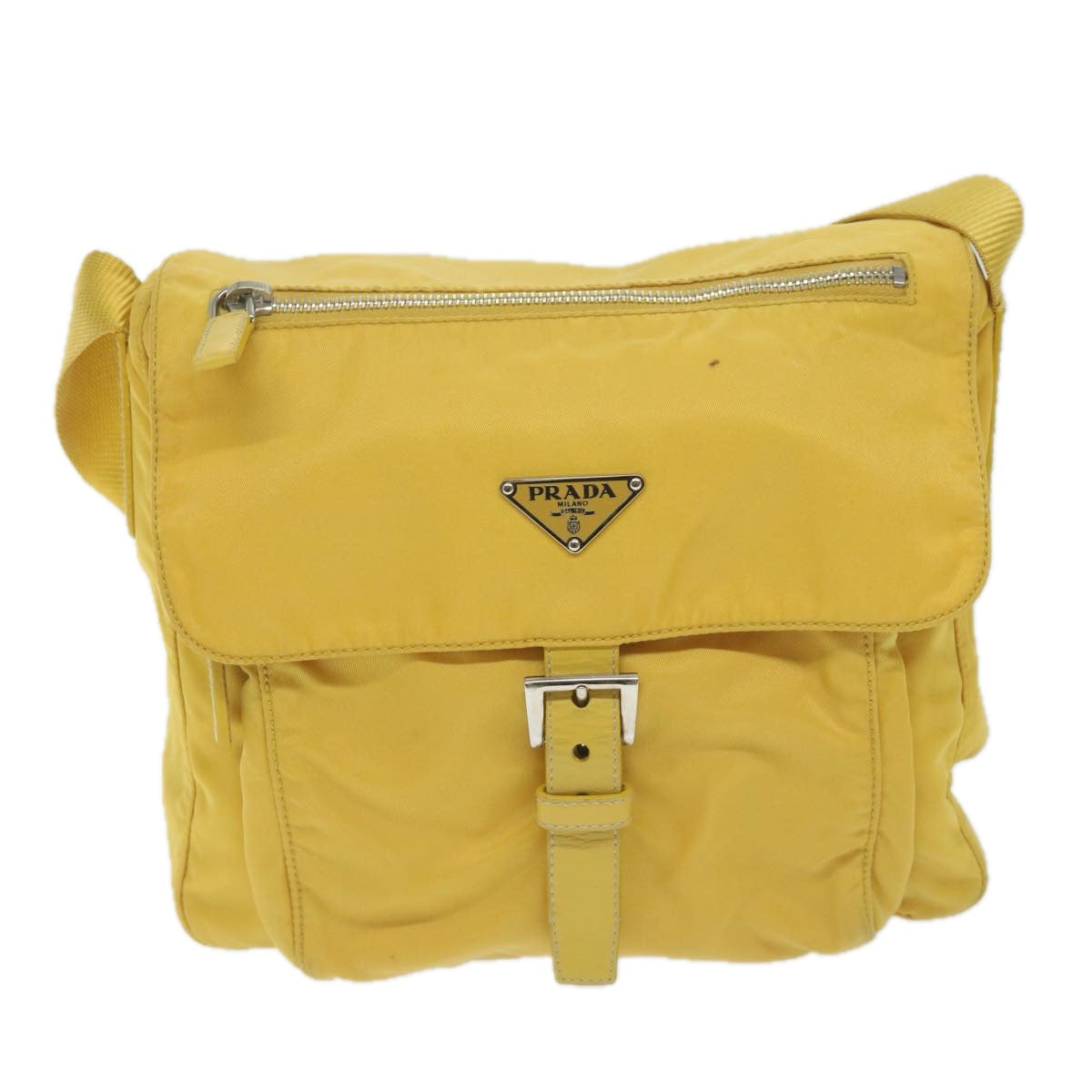 PRADA Shoulder Bag Nylon Yellow 63526