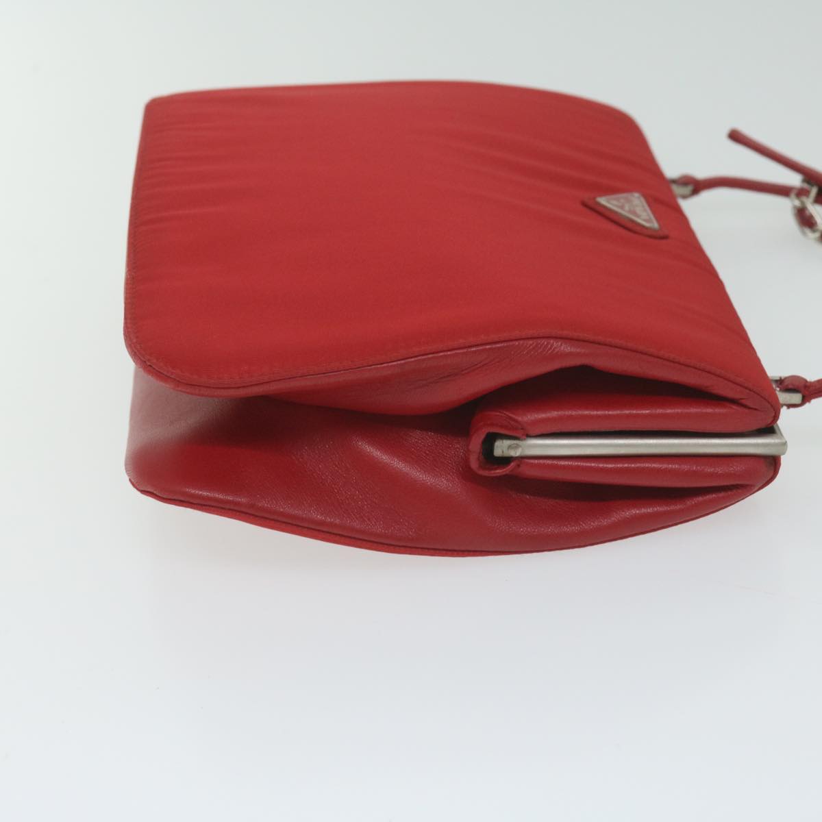 PRADA Chain Shoulder Bag Nylon Red 63571