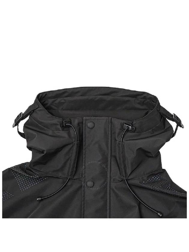 Burberry Men's Perforated Logo Zip-Up Hoodie Black