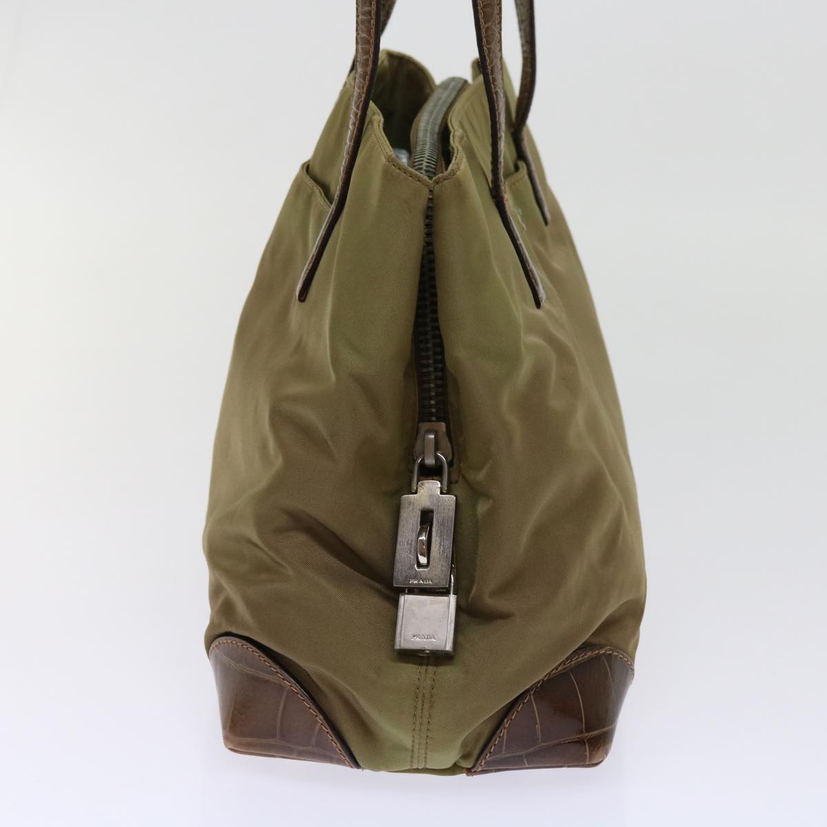 PRADA Shoulder Bag Nylon Khaki 63816