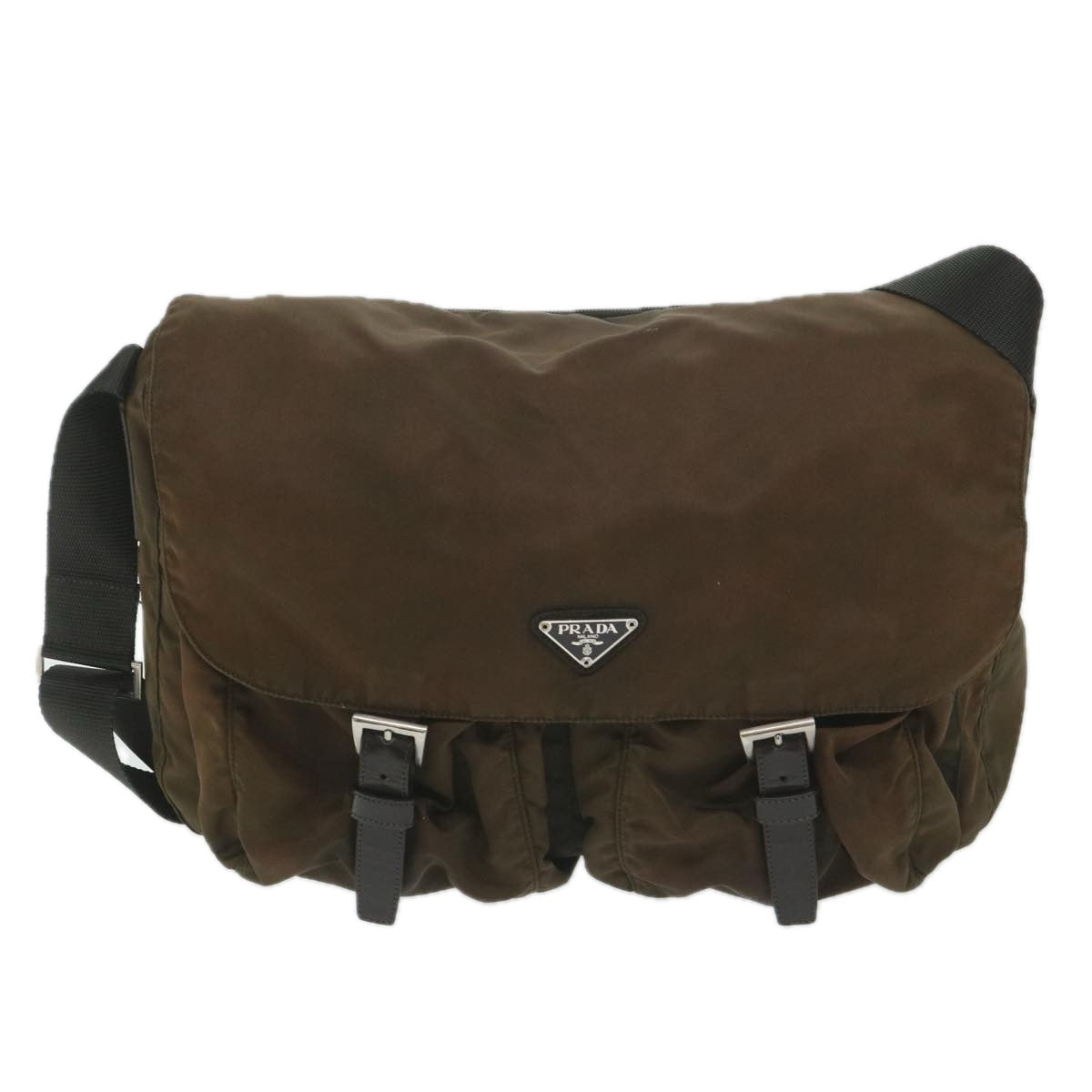 PRADA Shoulder Bag Nylon Brown 63981