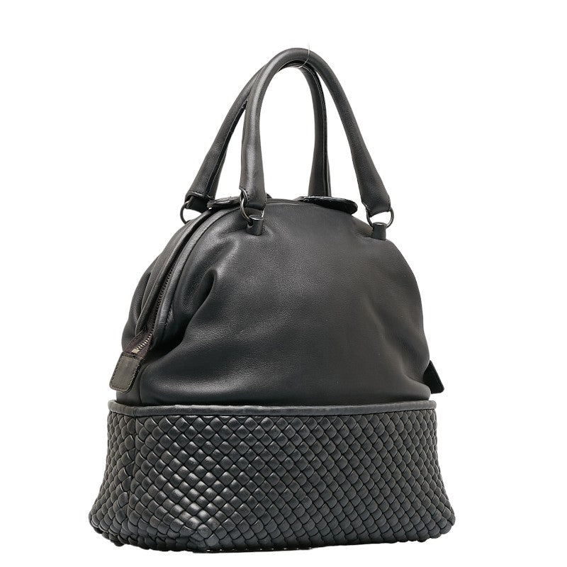 Bottega Veneta Intrecciato Tote Bag in Calf Leather Black Ladies