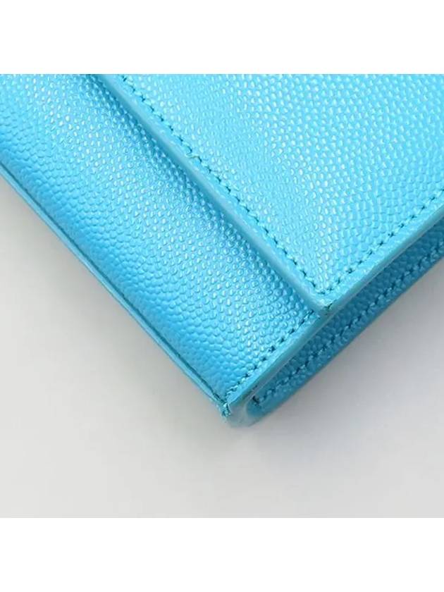 Saint Laurent 326079 Blue leather SAC CASSANDRE YSL gold logo flap clutch