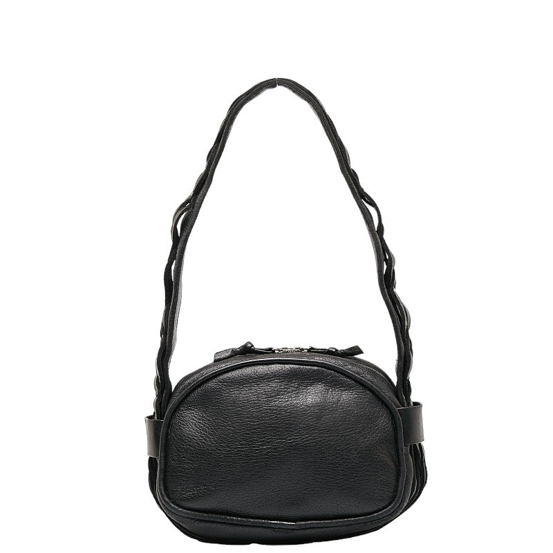 Bottega Veneta Intrecciato Shoulder Bag in Calf Leather Black Ladies