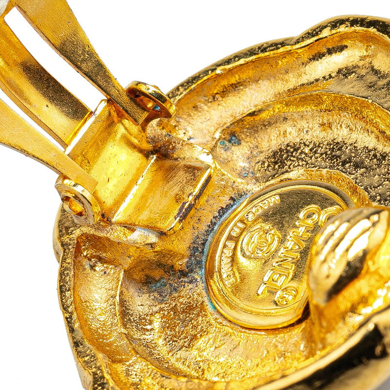 Chanel Coco Mark Round Earrings Gold
