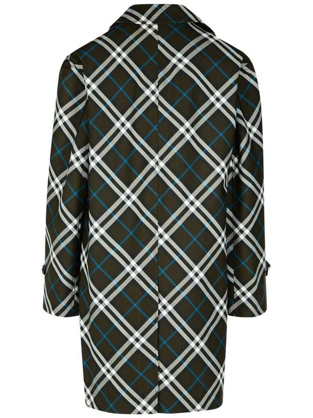 Burberry Burberry 'Check' Green Polyester Trench Coat