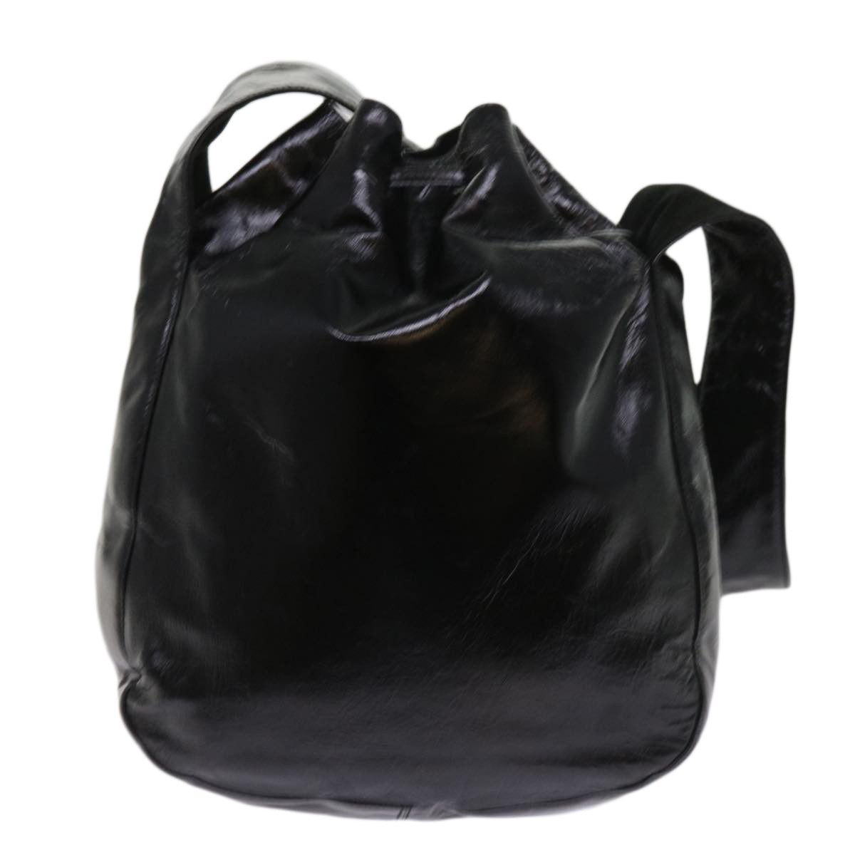 PRADA Shoulder Bag Enamel Black 64474
