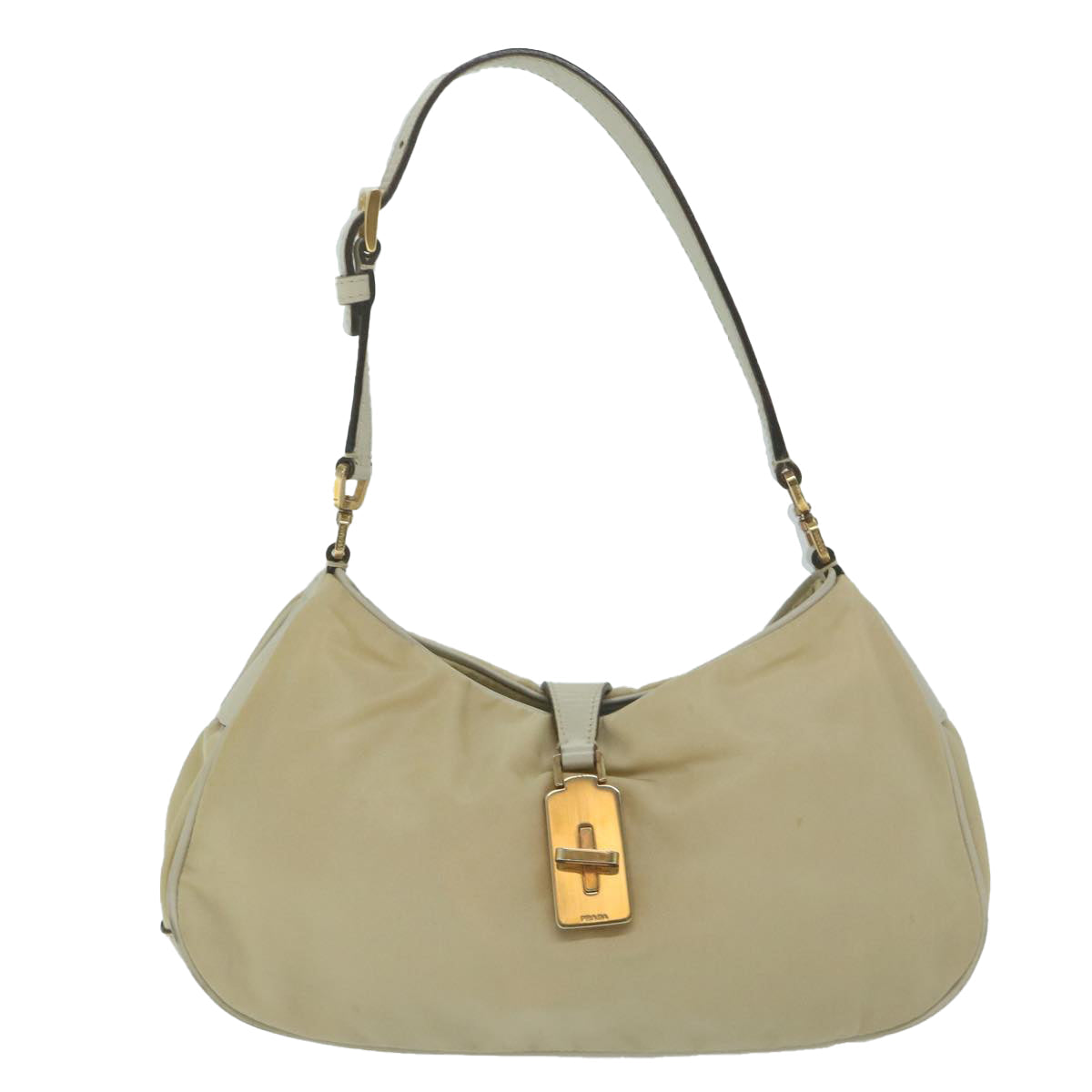 PRADA Shoulder Bag Nylon Cream 64548