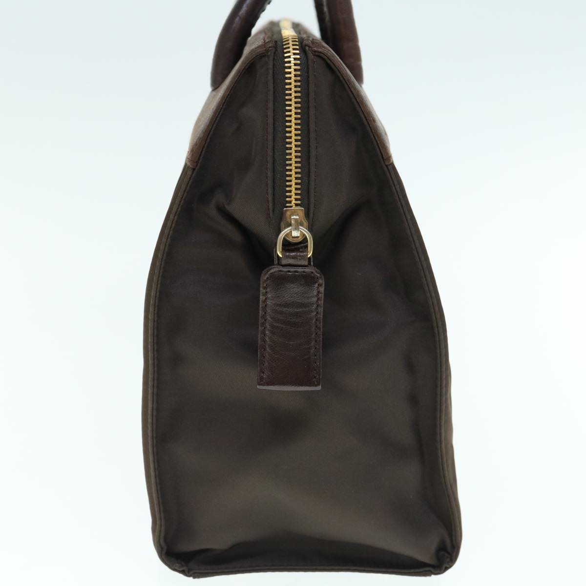 PRADA Hand Bag Nylon Leather Brown 64636