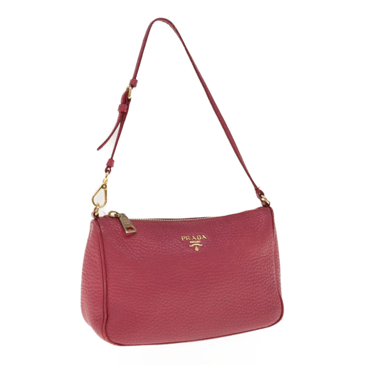 PRADA Accessory Pouch Leather Pink 64815