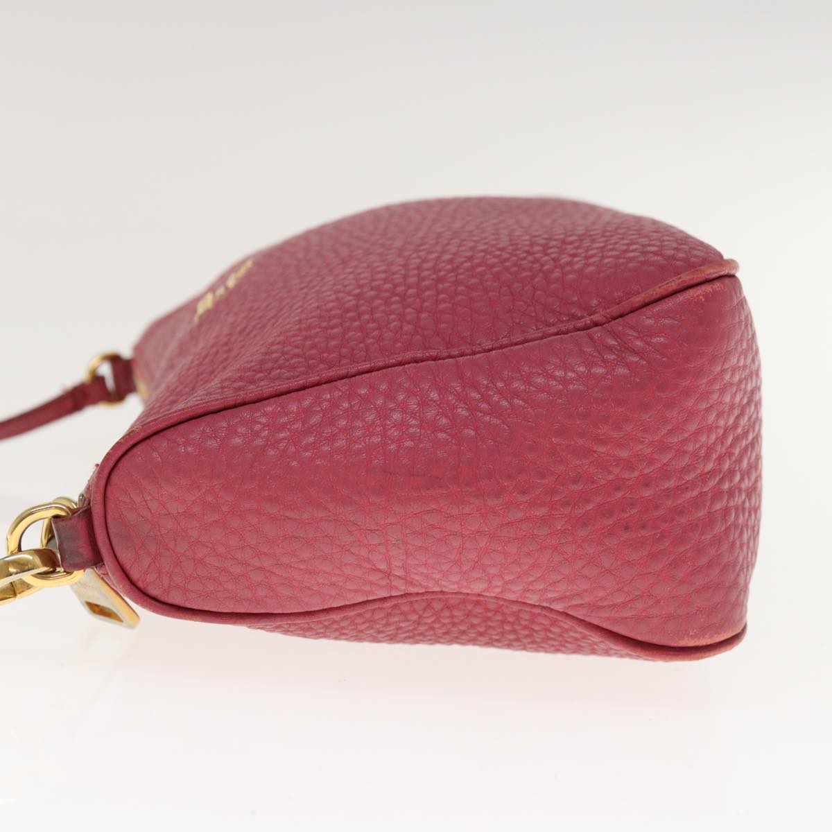 PRADA Accessory Pouch Leather Pink 64815