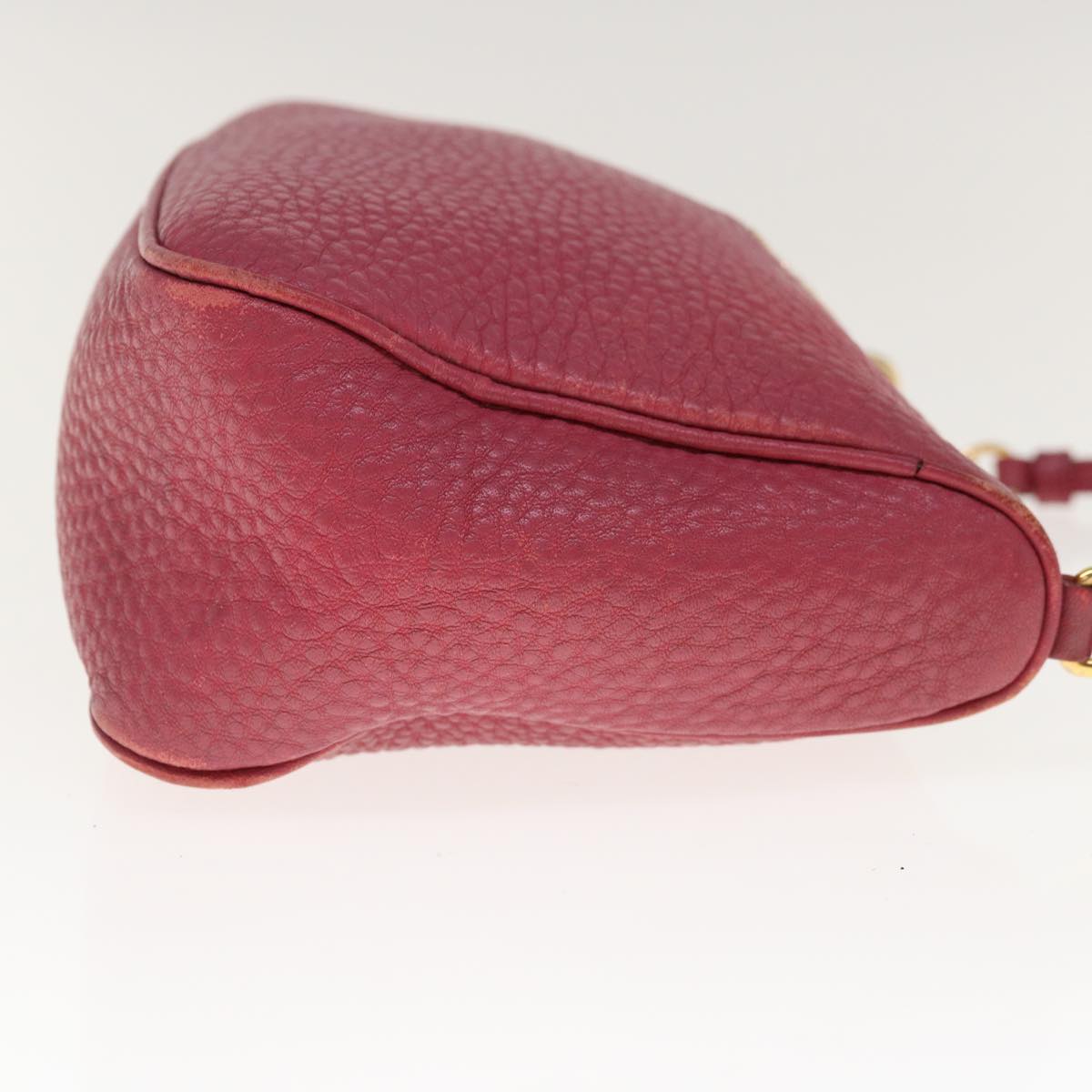PRADA Accessory Pouch Leather Pink 64815