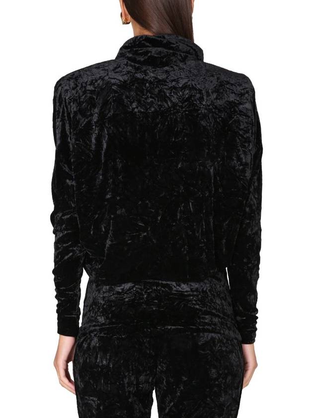 Saint Laurent Women's High-Neck Velvet Midi Dress Black