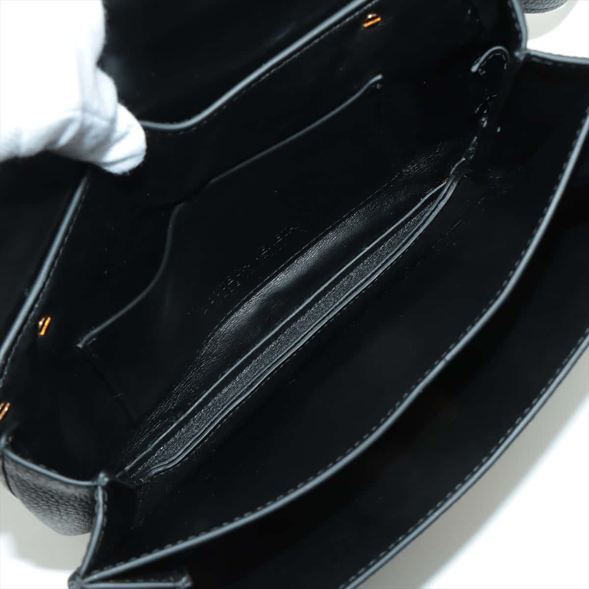 Bottega Veneta Mountain Leather Shoulder Bag Black