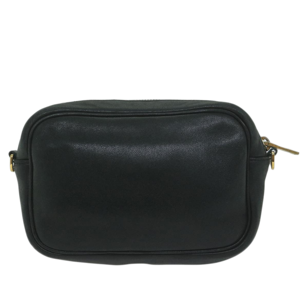 PRADA Shoulder Bag Leather Black Red 65035