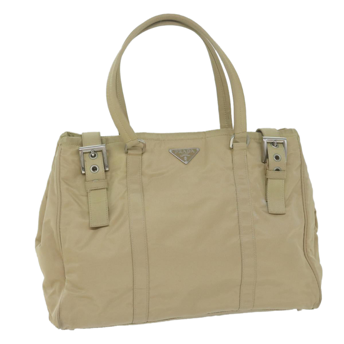 PRADA Tote Bag Nylon Beige 65080