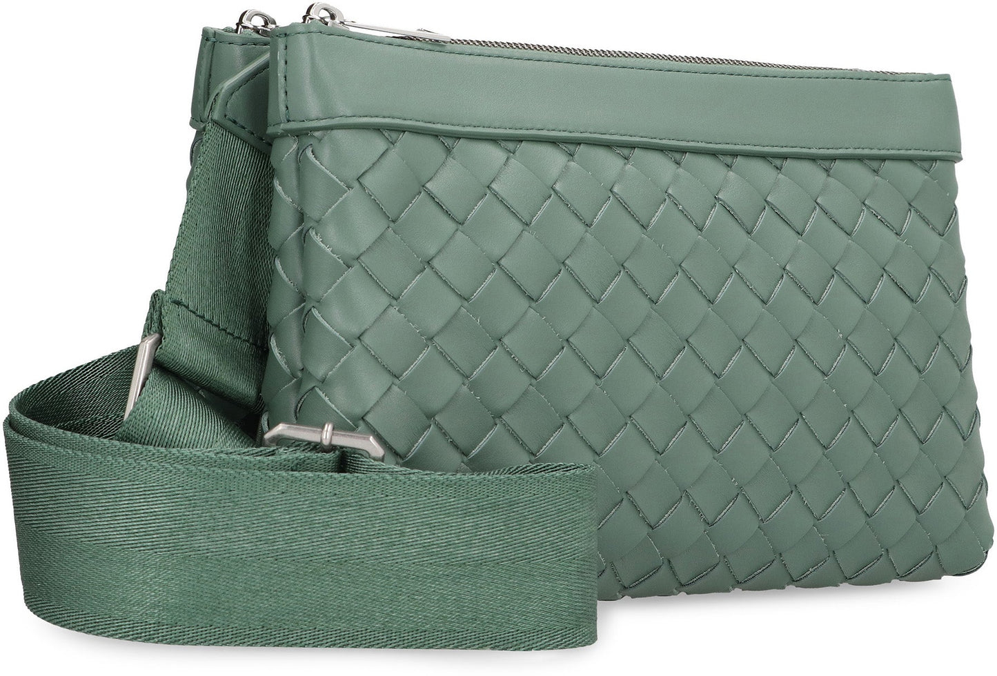 BOTTEGA VENETA Intrecciato Duo Crossbody Handbag - 24 cm x 16 cm x 8 cm