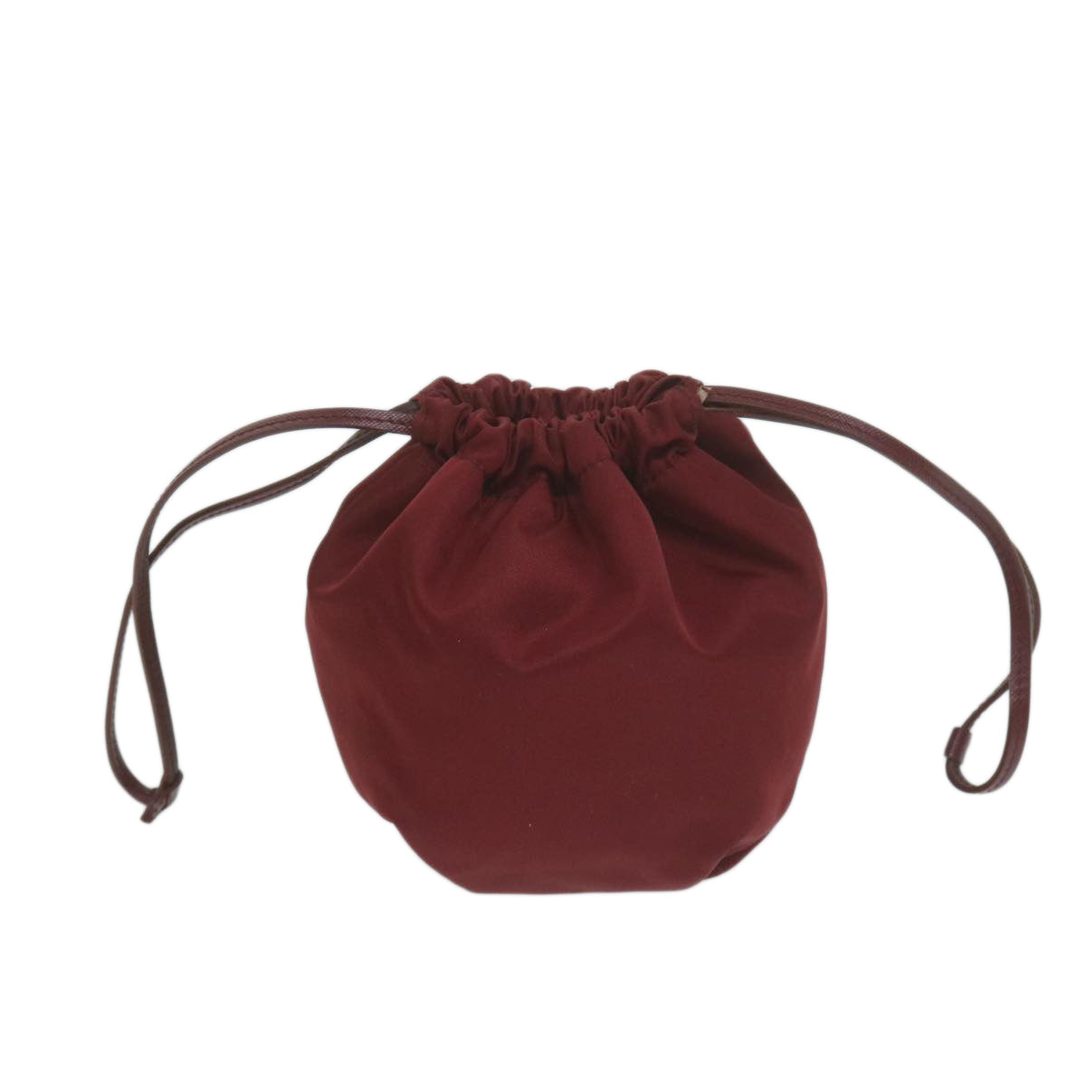 PRADA Drawstring Pouch Pouch Nylon Red 65294