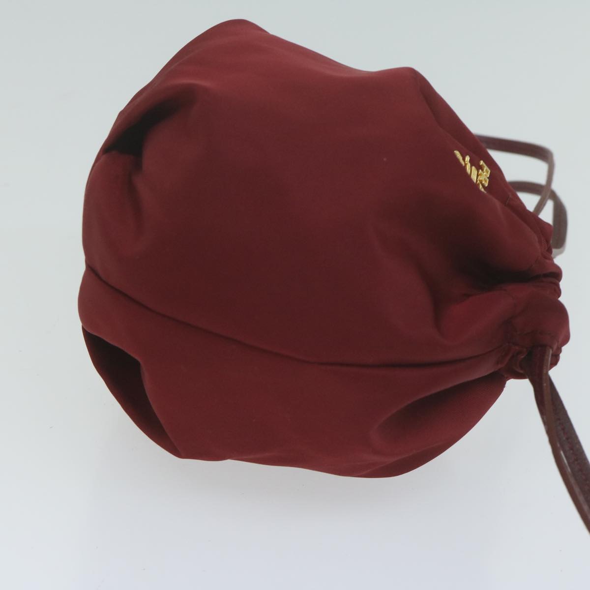 PRADA Drawstring Pouch Pouch Nylon Red 65294