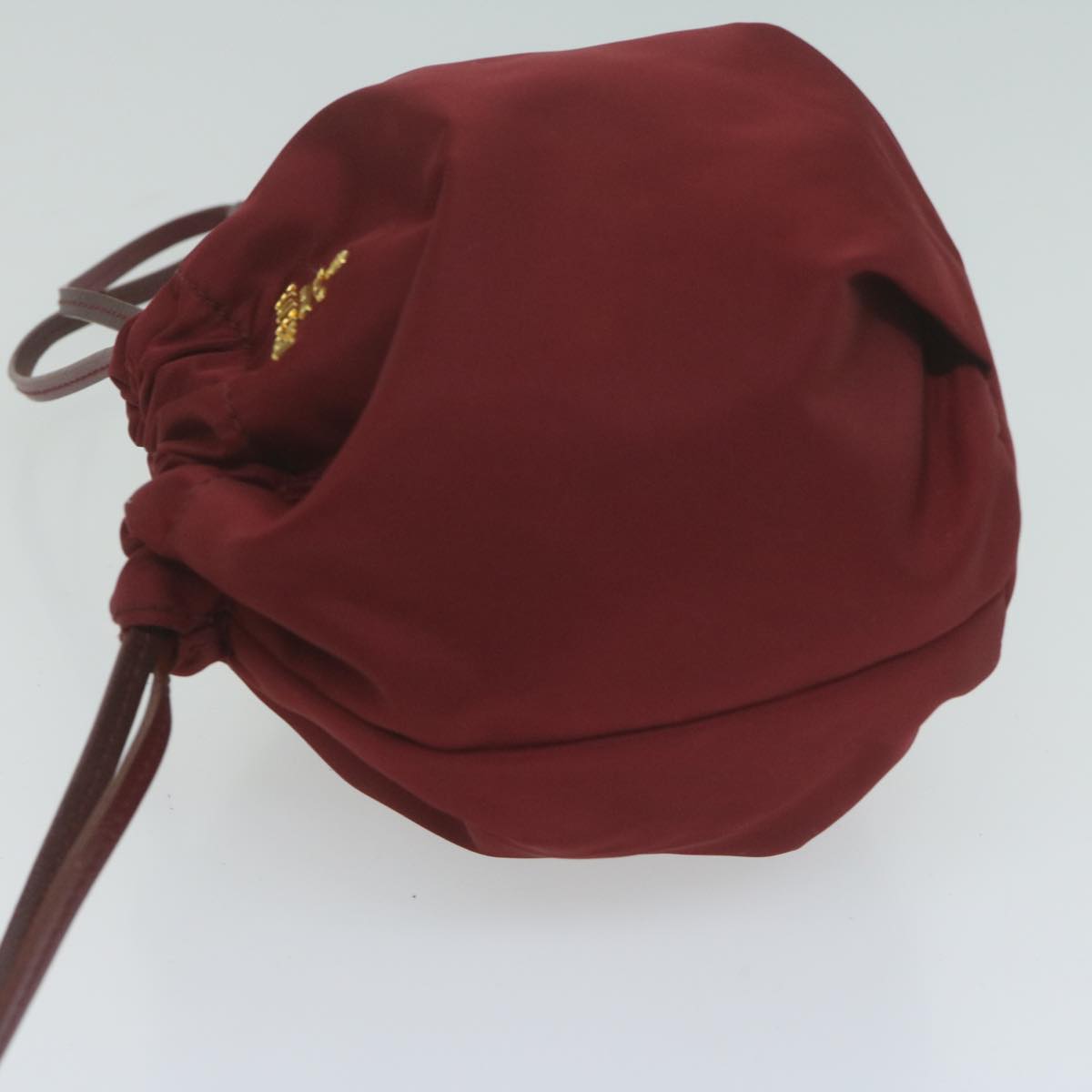 PRADA Drawstring Pouch Pouch Nylon Red 65294