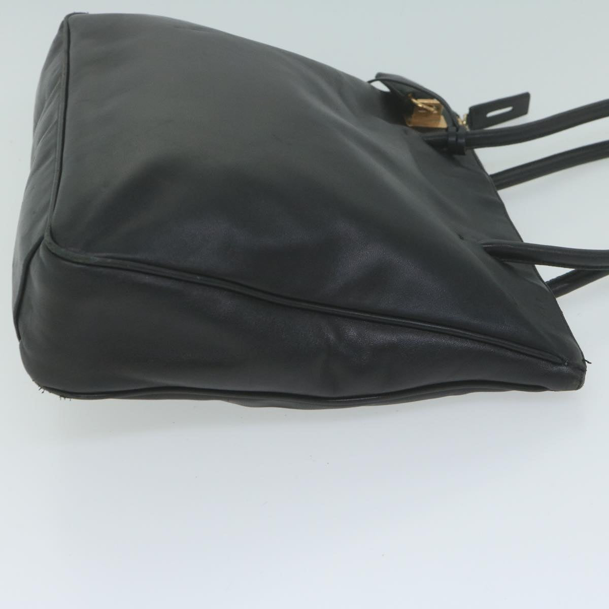 PRADA Shoulder Bag Leather Black 65299