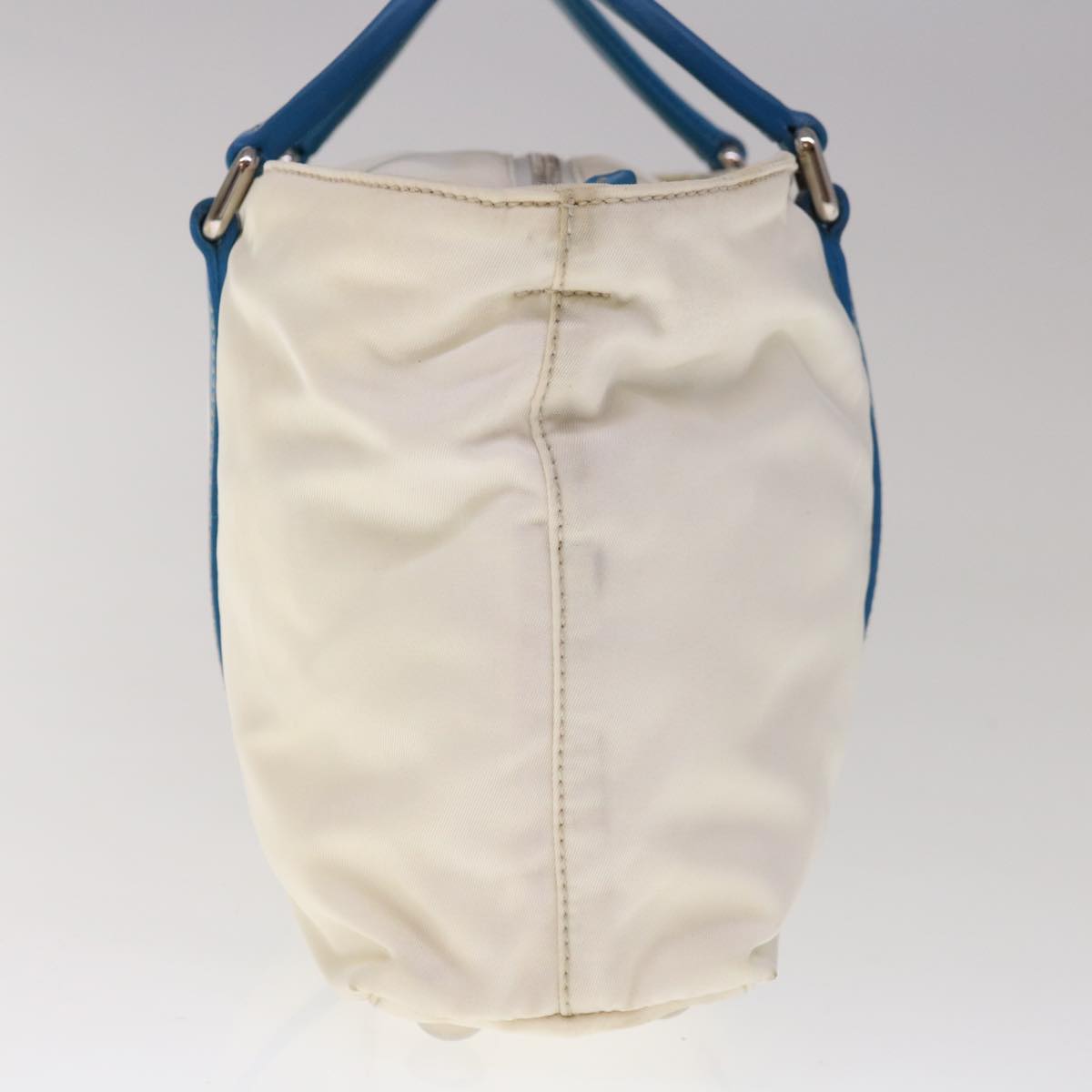 PRADA Hand Bag Nylon 2way White Blue 65542