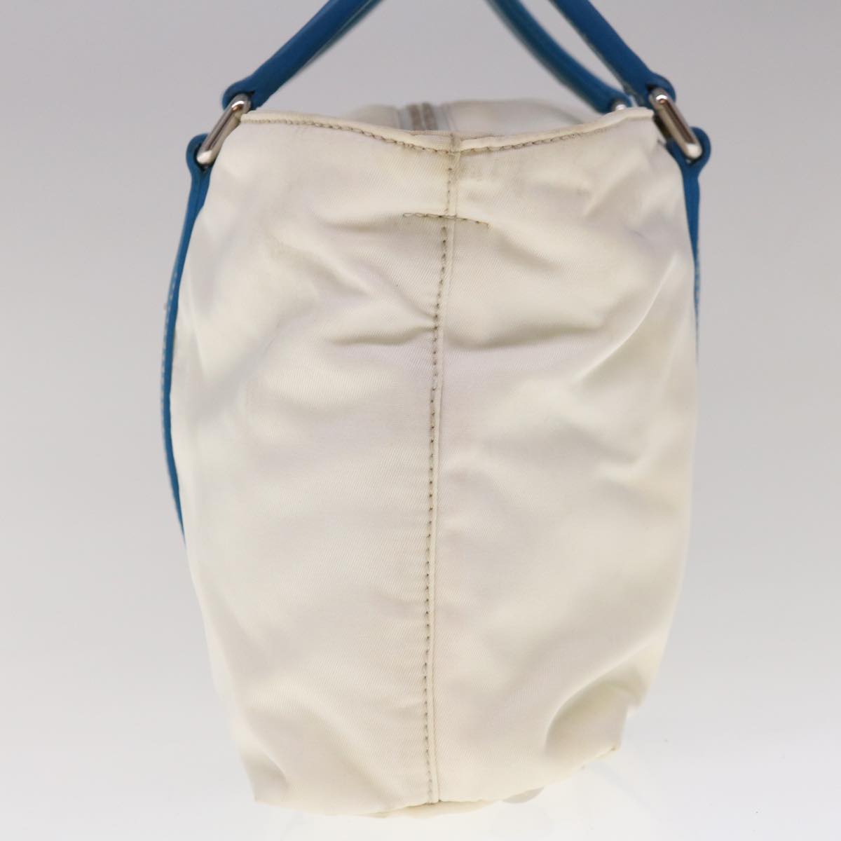 PRADA Hand Bag Nylon 2way White Blue 65542