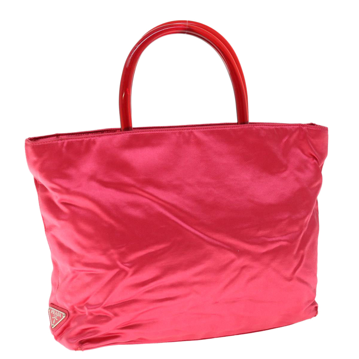 PRADA Hand Bag Velor Pink 65566