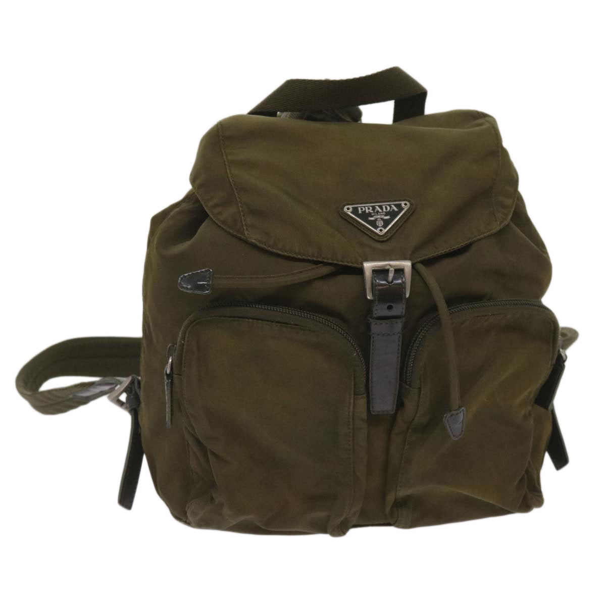 PRADA Backpack Nylon Khaki 65700