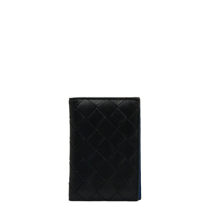 Bottega Veneta Intrecciato Card Holder in Calf Leather Navy Men’s