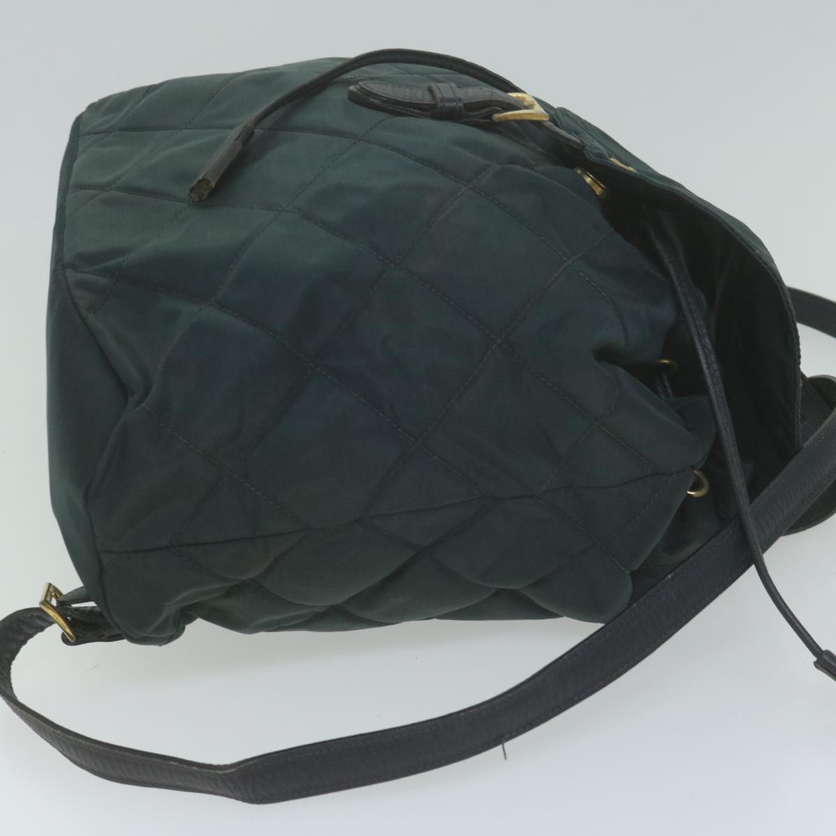PRADA Quilted Backpack Nylon Navy 65835
