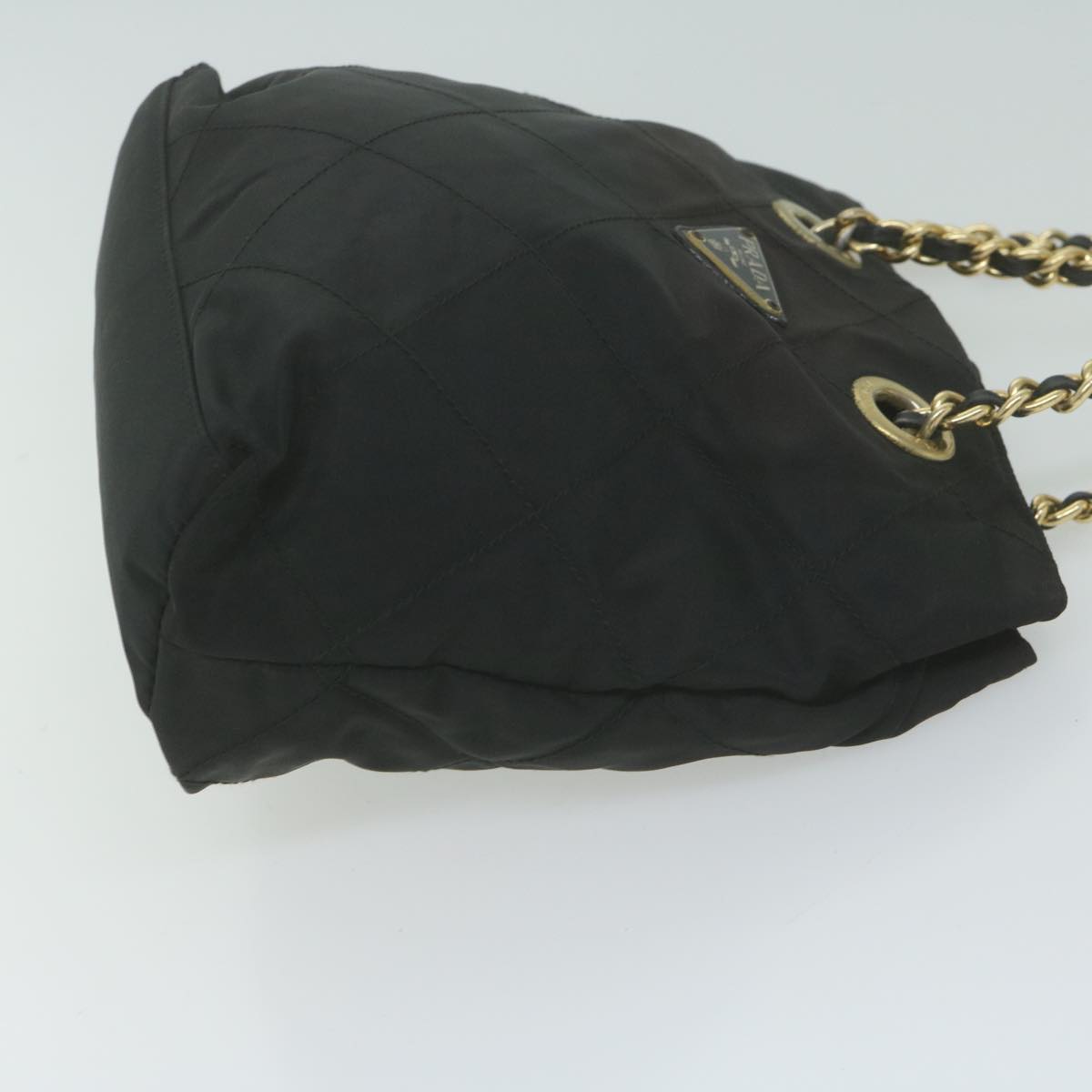 PRADA Quilted Chain Shoulder Bag Nylon Black 65854