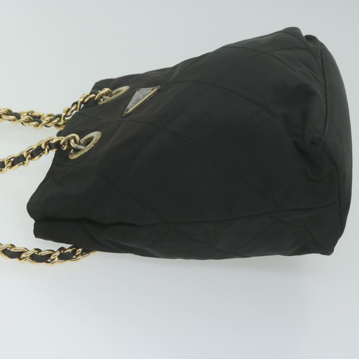 PRADA Quilted Chain Shoulder Bag Nylon Black 65854