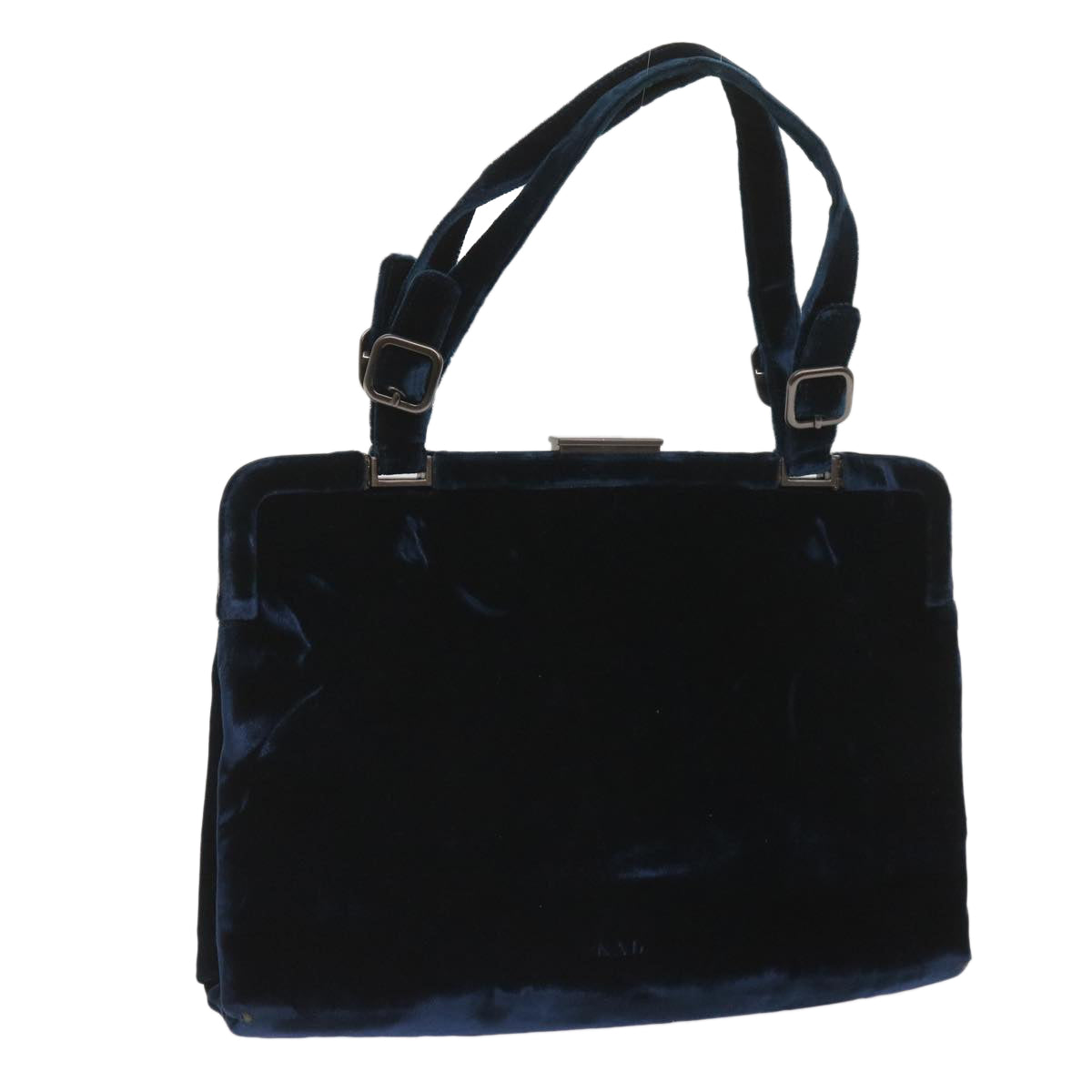 PRADA Hand Bag Velor Blue 65905