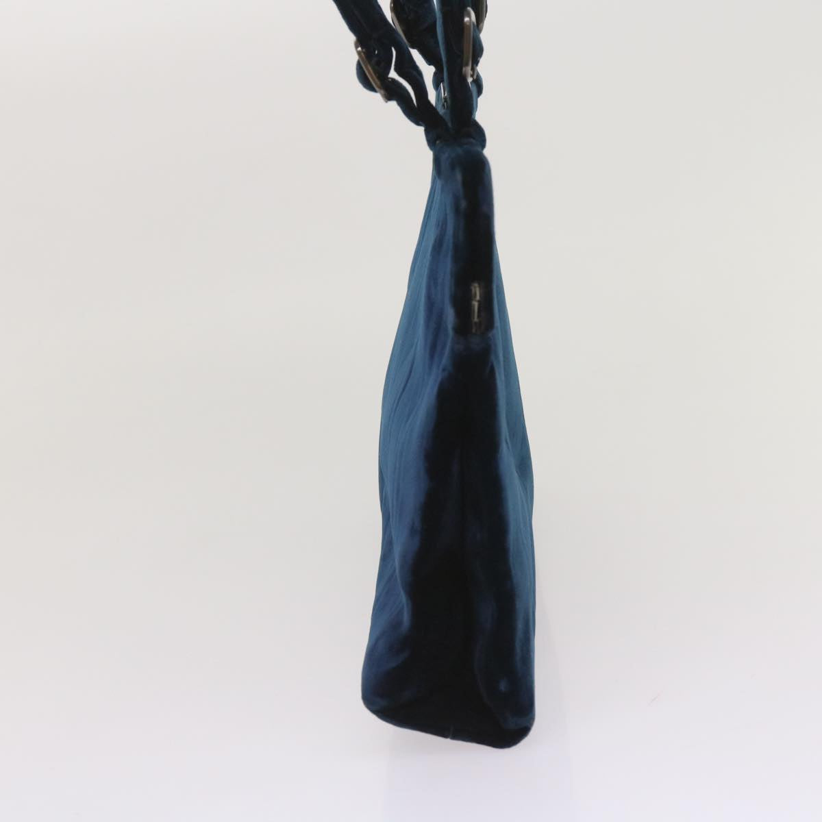 PRADA Hand Bag Velor Blue 65905