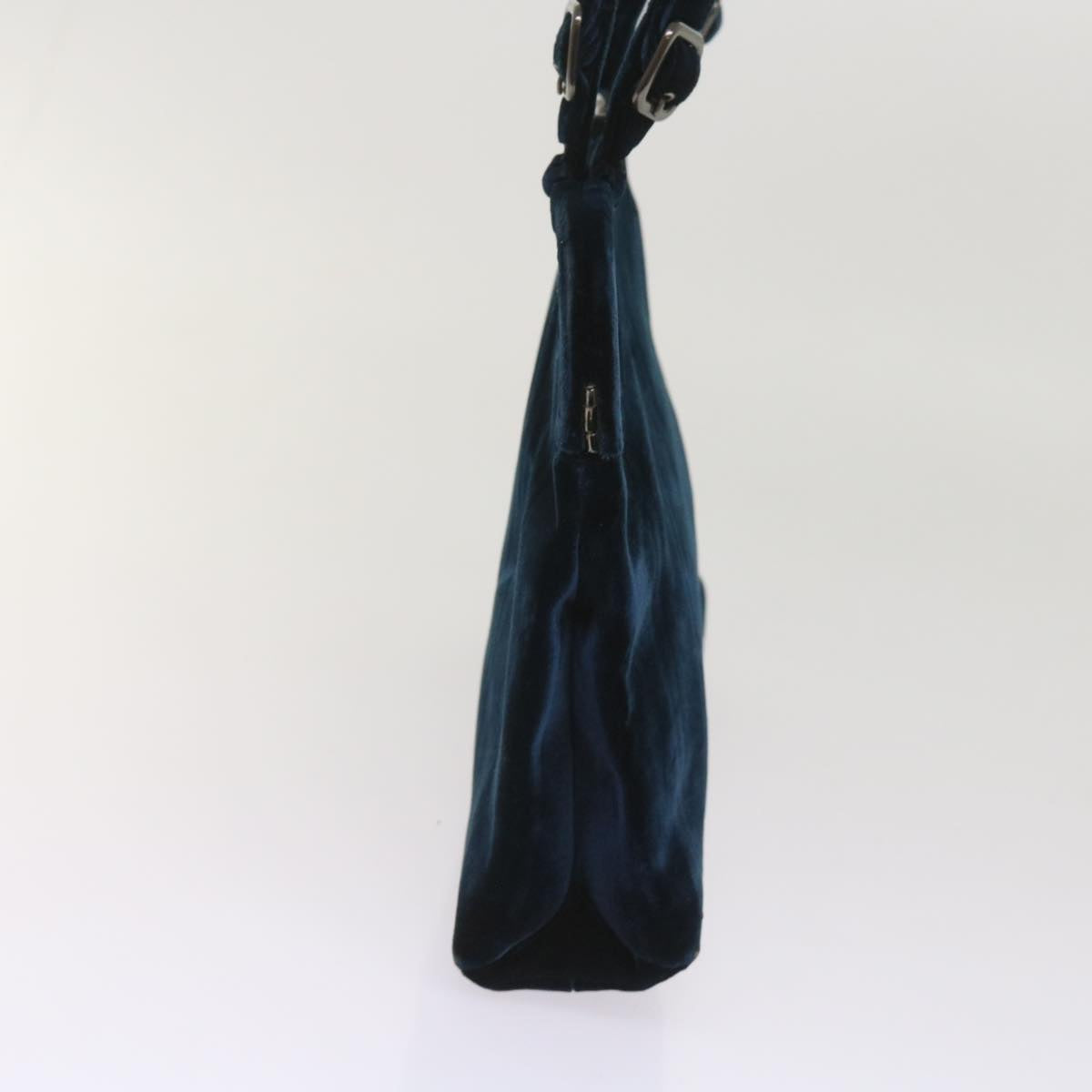 PRADA Hand Bag Velor Blue 65905
