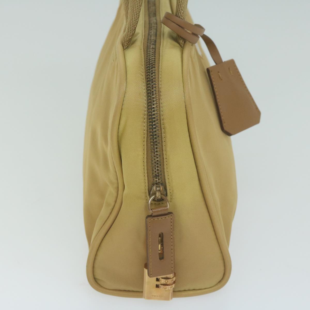 PRADA Hand Bag Nylon Beige 65926