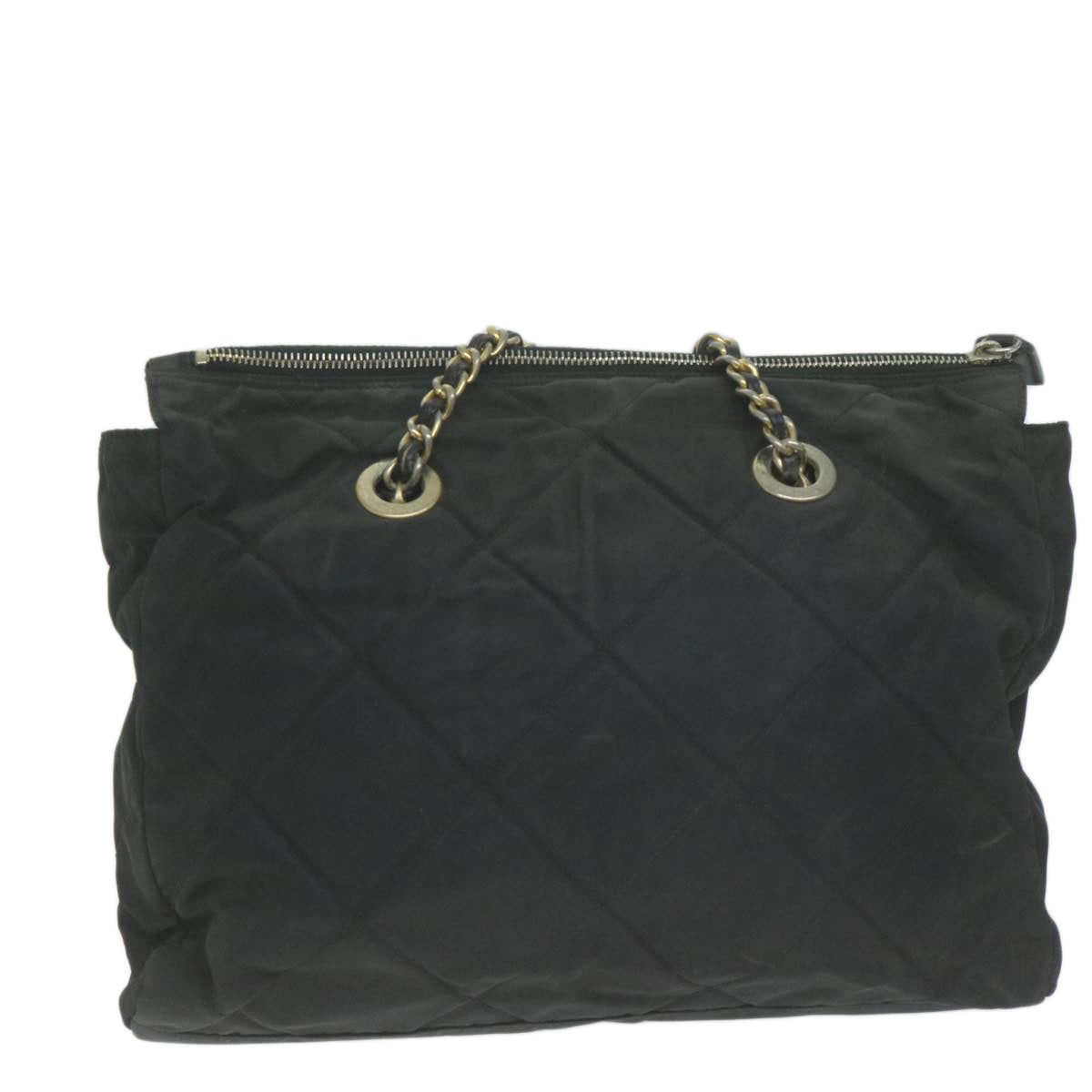 PRADA Quilted Chain Shoulder Bag Nylon Black 66057